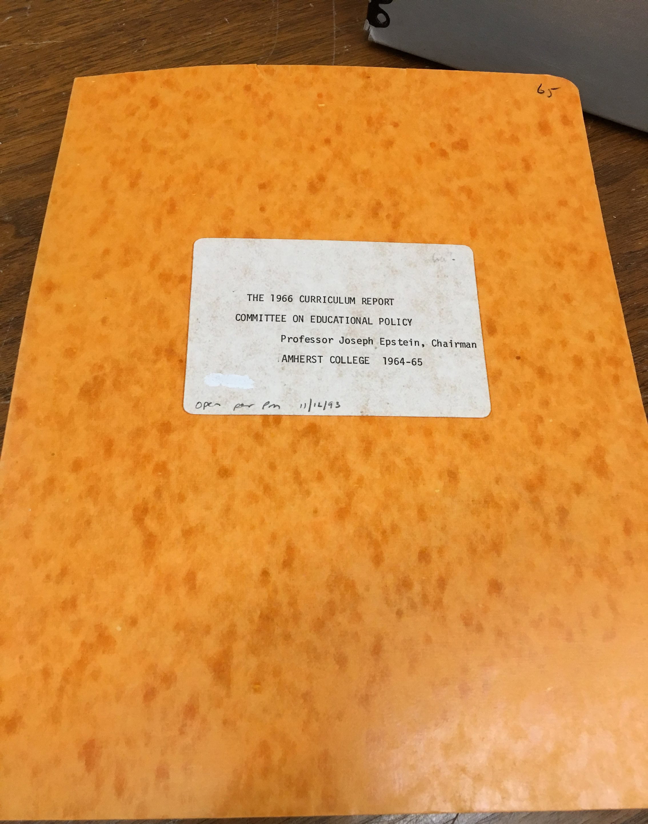 1966 Curriculum Report, Committee on Educational Policy