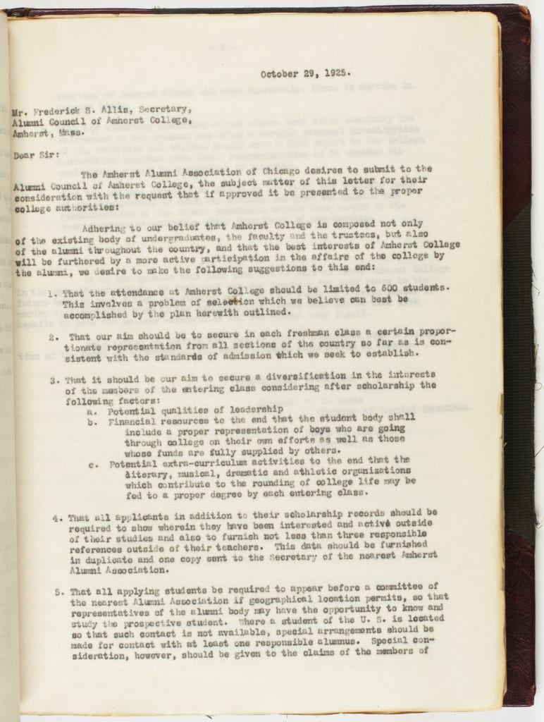 Page from the 1924 - 1948 ledger of minutes of the Executive Committee of the Alumni Council